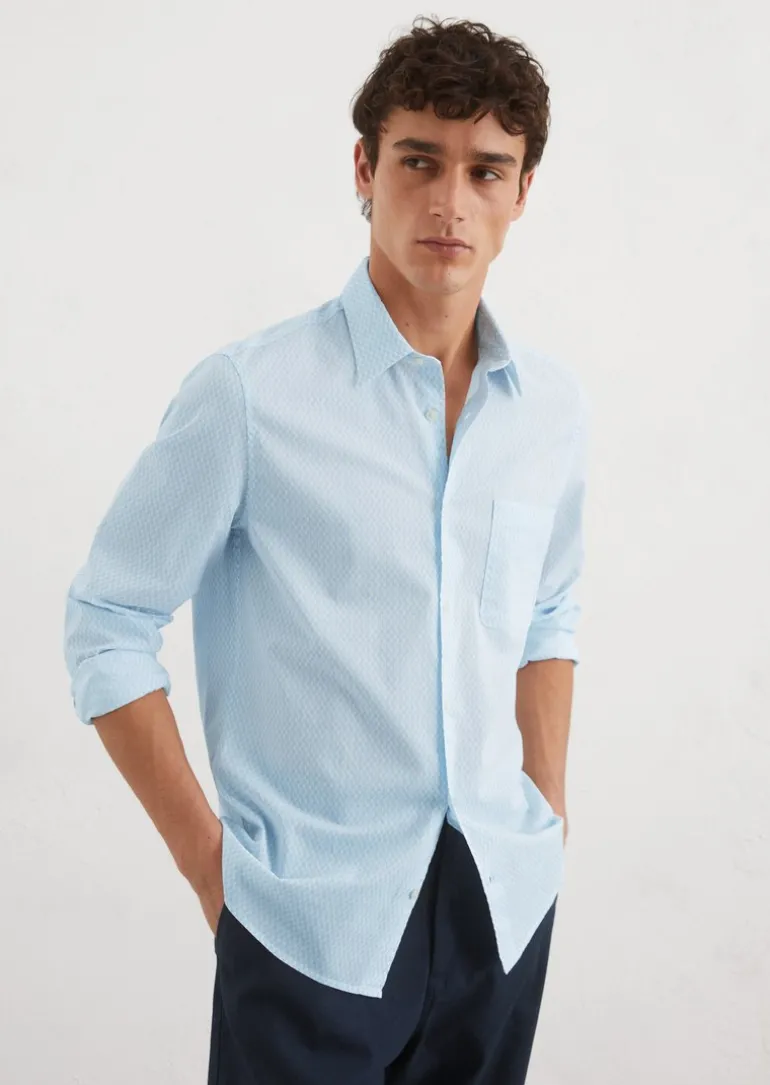 Hemd shaped mit feinem Allover-Print