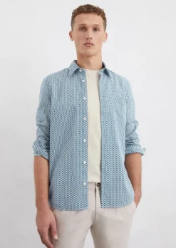 Hemd shaped mit feinem Allover-Print