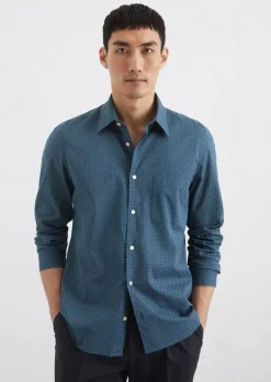 Hemd shaped mit feinem Allover-Print