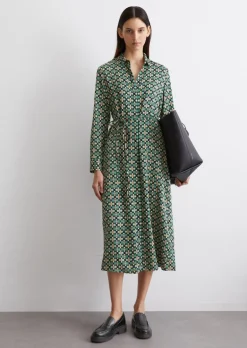 Hemdblusenkleid regular aus Viskose-Twill