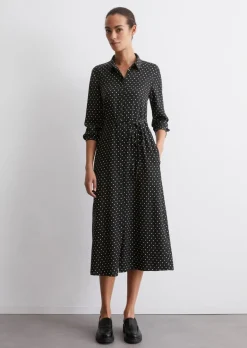 Hemdblusenkleid regular aus Viskose-Twill