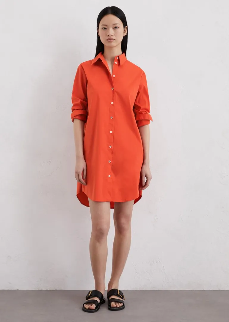 Hemdblusenkleid regular aus Popeline