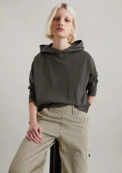 Hoodie relaxed aus softem Ripp-Jersey