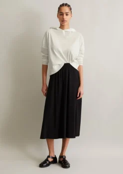 Hoodie relaxed aus softem Ripp-Jersey