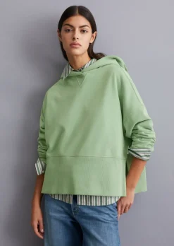 Hoodie relaxed mit breitem Rippbund