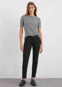 Hose Model Lulea slim aus Lyocell-Baumwolle-Mix