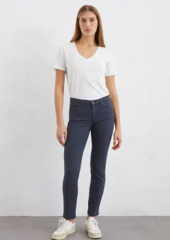 Hose Model Lulea slim aus Lyocell-Baumwolle-Mix