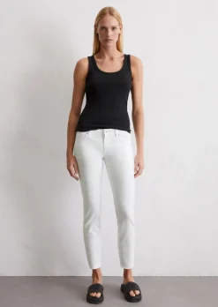 Hose Model Lulea slim cropped aus Lyocell-Baumwolle-Mix