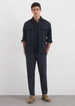 Hose Model Morot jogger pleats aus Papertouch-Cotton-Stretch-Qualität