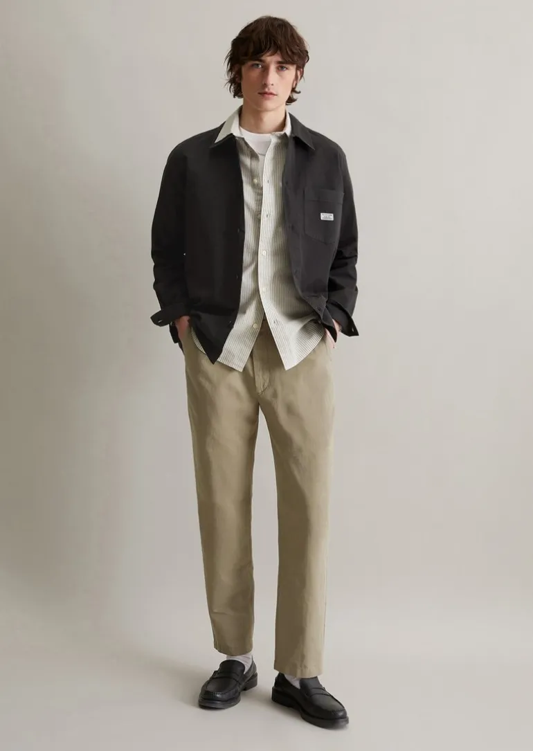 Hose regular aus Bio-Baumwolle und Leinen