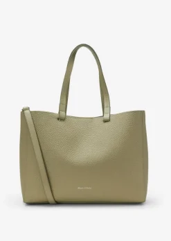 3-in-1 Shopper medium aus genarbtem Rindleder