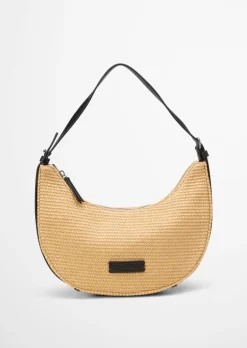 2in1 Umhängetasche small in Raffia-Bast-Optik