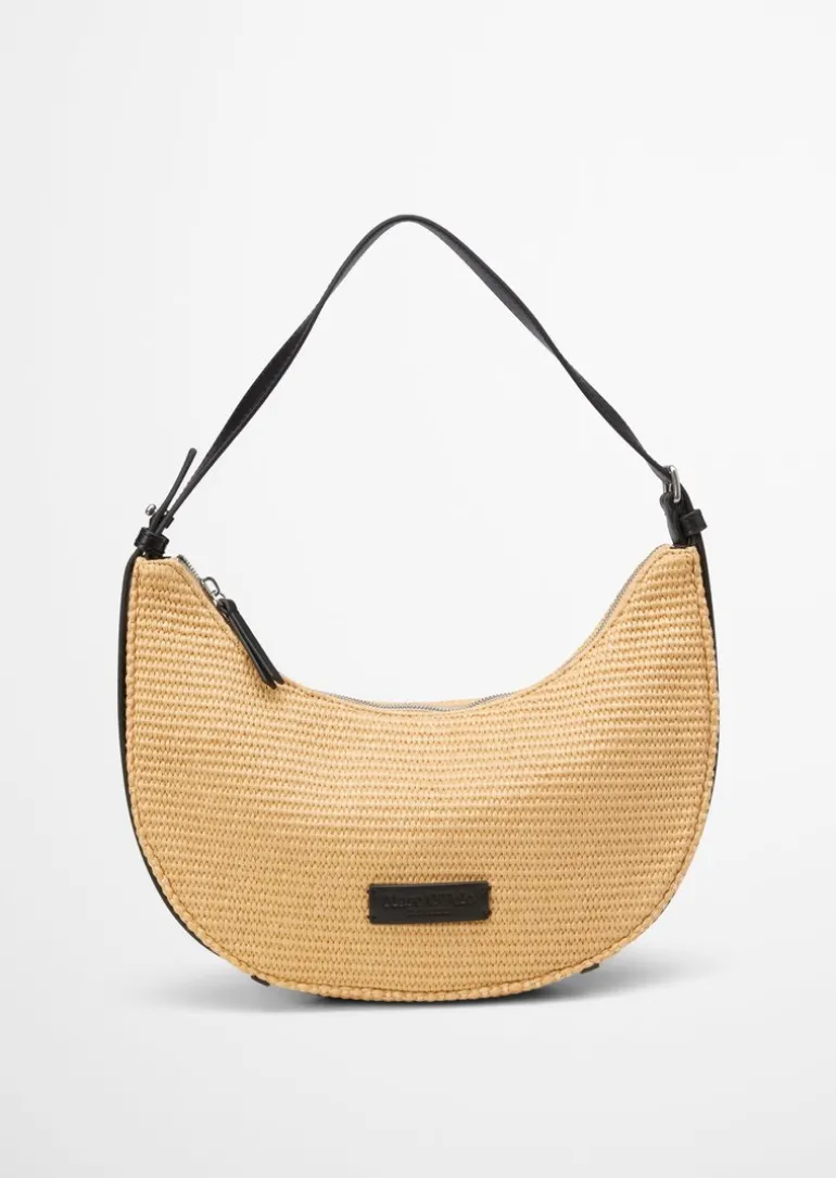 2in1 Umhängetasche small in Raffia-Bast-Optik