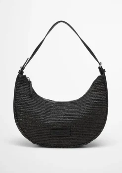 2in1 Umhängetasche small in Raffia-Bast-Optik