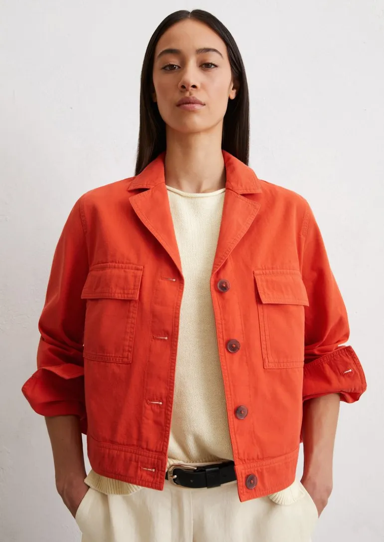 Indoor-Jacke regular aus Organic-Cotton-Leinen-Mix