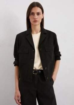 Indoor-Jacke regular aus Organic-Cotton-Leinen-Mix