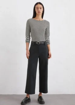 Interlock-Jersey-Hose wide aus stretchigem Organic Cotton-Mix