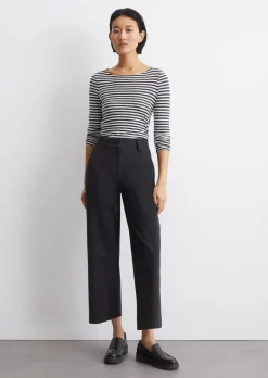 Interlock-Jersey-Hose wide aus stretchigem Organic Cotton-Mix