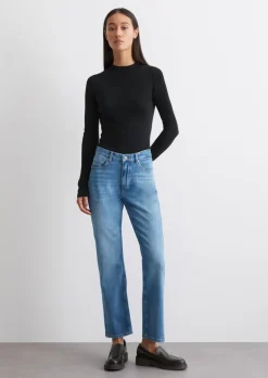 Jeans Model Linde straight cropped aus softem Cashmere Touch Denim
