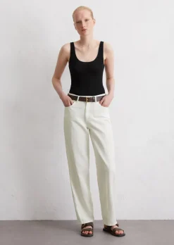 Jeans relaxed knöchellang aus Organic-Cotton-Leinen-Mix