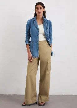 Jeansblazer shaped aus Lyocell-Baumwolle-Mix