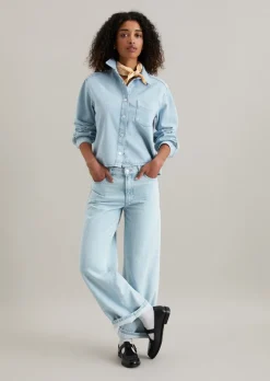 Jeansbluse relaxed cropped made with Orange Fiber