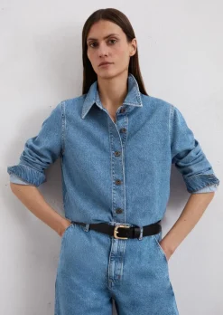 Jeanshemd regular aus Lyocell-Bio-Baumwolle-Mix