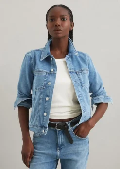 Jeansjacke oversize aus Organic Cotton-Mix