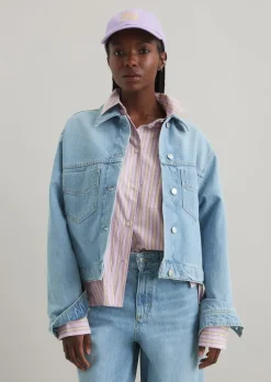 Jeansjacke oversized aus Rigid-Denim
