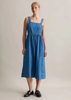 Jeanskleid relaxed mit recyeltem Leinen-Garn