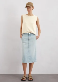 Jeansrock regular aus Baumwolle-Lyocell-Stretch