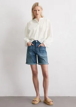 Jeans-Shorts boyfriend aus leichtem Stretch-Denim