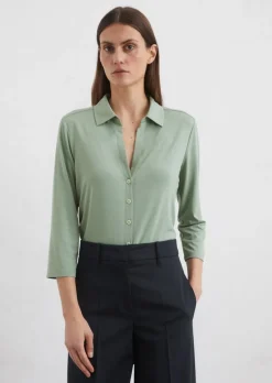 Jersey-Bluse regular aus LENZING™ ECOVERO™