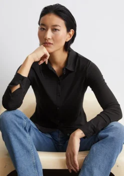 Jersey-Bluse regular aus LENZING™ ECOVERO™