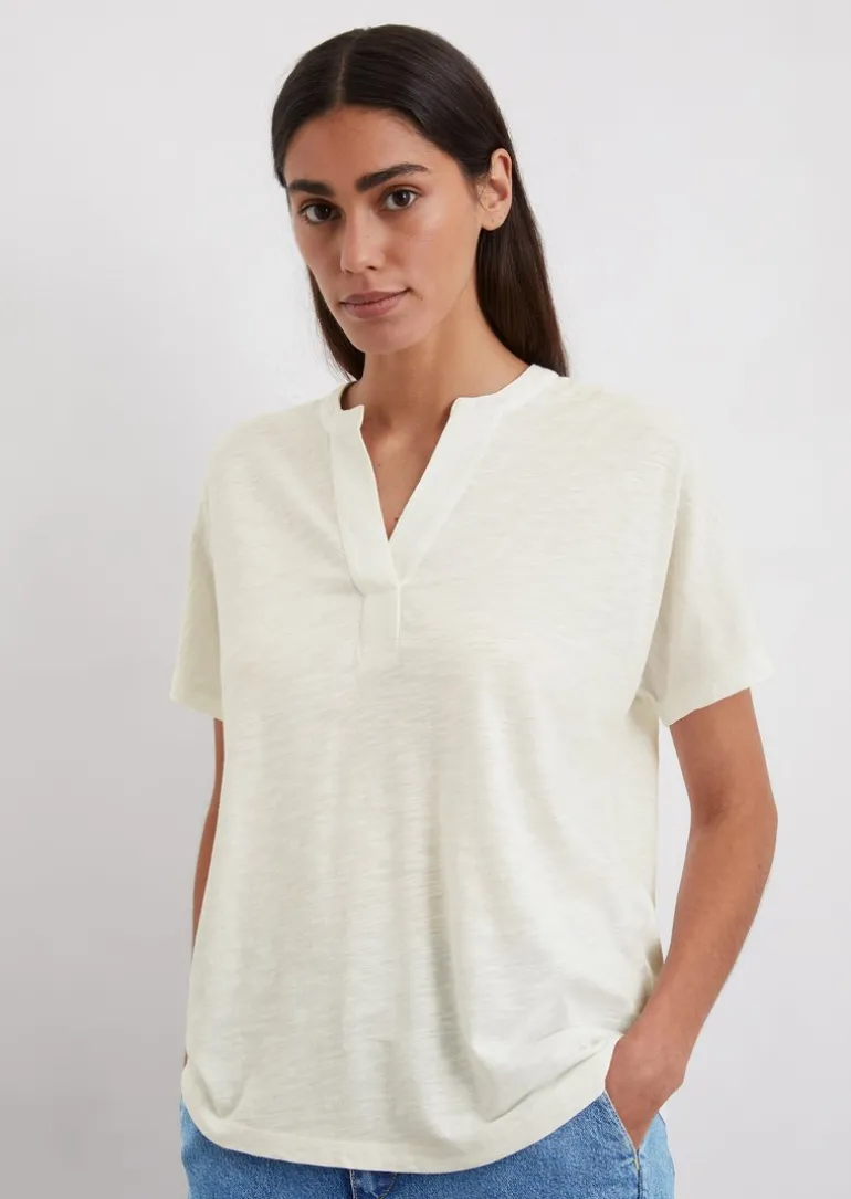 Jerseybluse regular aus Organic Cotton-Viskose-Slub-Jersey