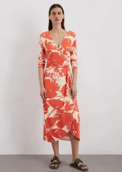 Jerseykleid slim im Wickel-Stil aus stretchiger Viskose-Qualität