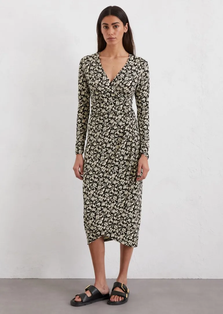 Jerseykleid slim im Wickel-Stil aus stretchiger Viskose-Qualität