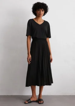 Jersey-Plissee-Rock ausgestellt mit TENCEL™ Lyocell