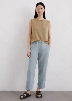 Joggpants tapered aus Organic-Cotton-Leinen-Mix