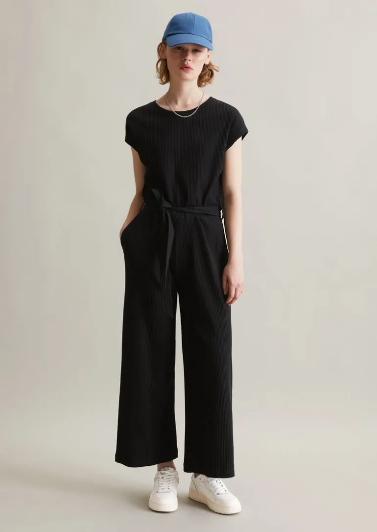 Jumpsuit regular aus Ripp-Jersey