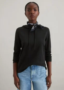 Kapuzen-Longsleeve relaxed aus weichem Single Jersey