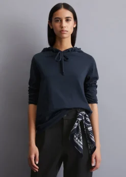 Kapuzen-Longsleeve relaxed aus weichem Single Jersey