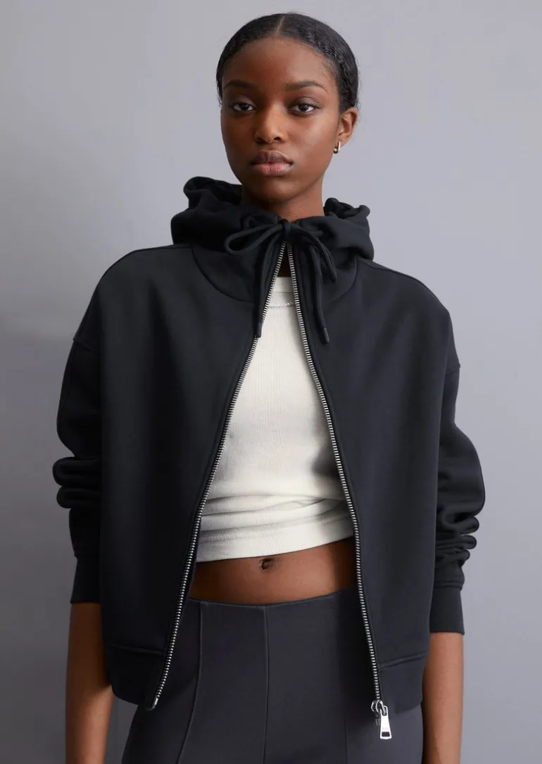 Kapuzen-Sweatjacke relaxed aus Organic Cotton