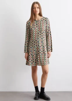 Keid ausgestellt aus bedrucktem Viskose-Satin