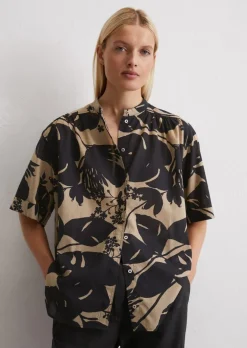 Kurzarm-Bluse regular aus Silky-Touch-Voile