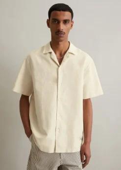 Kurzarm-Hemd regular aus Leinen-Bio-Baumwoll-Mix