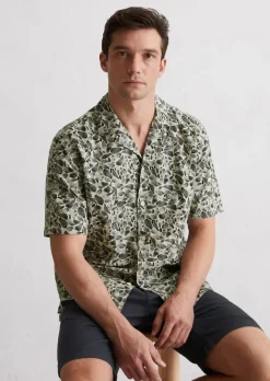 Kurzarm-Hemd regular aus Leinen und Bio-Baumwolle