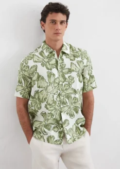 Kurzarm-Hemd regular aus reinem Leinen