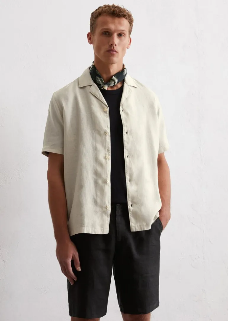 Kurzarm-Hemd regular aus reinem Leinen