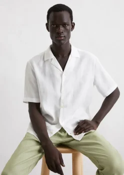 Kurzarm-Hemd regular aus reinem Leinen